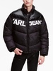 logo-print panelled padded jacket