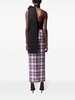 checked wool midi skirt