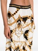 graphic-print silk flared trousers