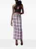 checked wool midi skirt