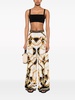 graphic-print silk flared trousers