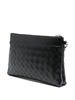 Black Intrecciato Leather Clutch Bag