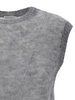 Grey Vest With Ribbed Trim In Mohair Blend Woman