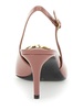 Pink Slingback with Metallic Logo in Patent Leather Woman