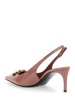 Pink Slingback with Metallic Logo in Patent Leather Woman