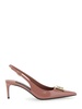 Pink Slingback with Metallic Logo in Patent Leather Woman