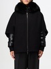 Moorer down jacket with cape and hood with fur