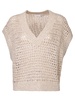 Brunello Cucinelli V-Neck Net Knitted Vest