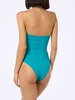 Women Teal Green Strapless One Piece Swimsuit Soleil