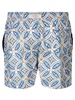 Patterned Boxer Swim Shorts Yellow/white/light Blue