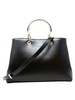 Jimmy Choo Black Leather Bon Bon Tote M Bag