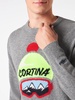 Man Crewneck Sweater With Cortina Hat Jacquard Print