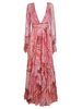 Long Plumage Print Dress