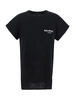 Black cropped logo cotton T-shirt