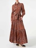 Woman Brown Bandanna Long Dress Jensen