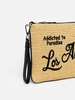 Parisienne Straw Pochette With Los Angeles Embroidery