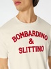 White T-shirt Man Red Bombardino & Slittino Print