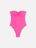 Women Fuscia Strapless One Piece Swimsuit Soleil