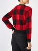 Woman Short Cardigan With Jewel Buttons And Tartan Print