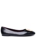 'georgia' Black Leather Ballet Flats