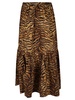 Ganni Animal Printed Maxi Flounce Skirt