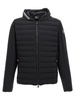 Padded Insert Hooded Cardigan Sweater, Cardigans Black