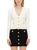 BALMAIN Cozy Knit Crop Cardigan for Women - Modern and Chic