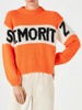 Woman Fluo Orange Brushed Crewneck Sweater