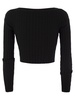 Elisabetta Franchi Ribbed Viscose Cropped Sweater With Button Placket