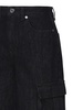 Black Denim Cargo Trousers with Pockets