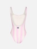 Woman Striped Scooped Back One Piece Swimsuit Lora