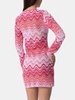 Woman Raschel Knit Pink Short Dress Imany