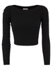 Elisabetta Franchi Ribbed Viscose Cropped Sweater With Button Placket