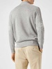 Man Half-turtleneck Grey Sweater With Print