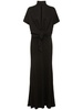 Draped jersey long dress