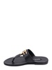 Black logo plaque leather sandals