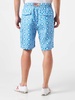 Man Linen Bermuda Shorts With White And Light Blue Majolica Print