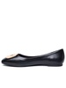 'georgia' Black Leather Ballet Flats