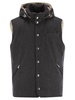 Brunello Cucinelli Sleeveless Down Jacket In Membraned Wool Flannel With Detachable Hood