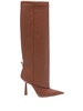 Brown Faux Leather Ros Boots