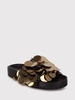 Rabanne Gold Sequined Leather Slip-on Sandals