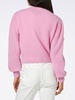 Woman Brushed Cropped Cardigan With Puff Sleeves