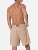 Man Beige Linen Swim Shorts