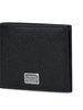 Calf leather wallet with logo plaque