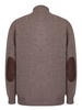 Essential Mid Zip Taupe Wool Sweater