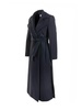 Navy Blue Long Coat With Belt