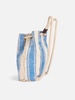 Boat Canvas Backpack With White And Light Blue Stripes