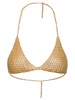 Gold-tone Traingle Top With Logo Charm In Metal Mesh Woman