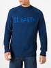 Man Half-turtleneck Ribbed Blue Sweater