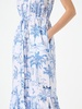 Woman Halterneck Dress With Toile De Jouy Print